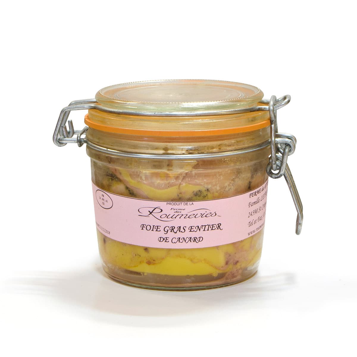 Foie gras entier 350 g (bocal) - La Ferme des Roumevies